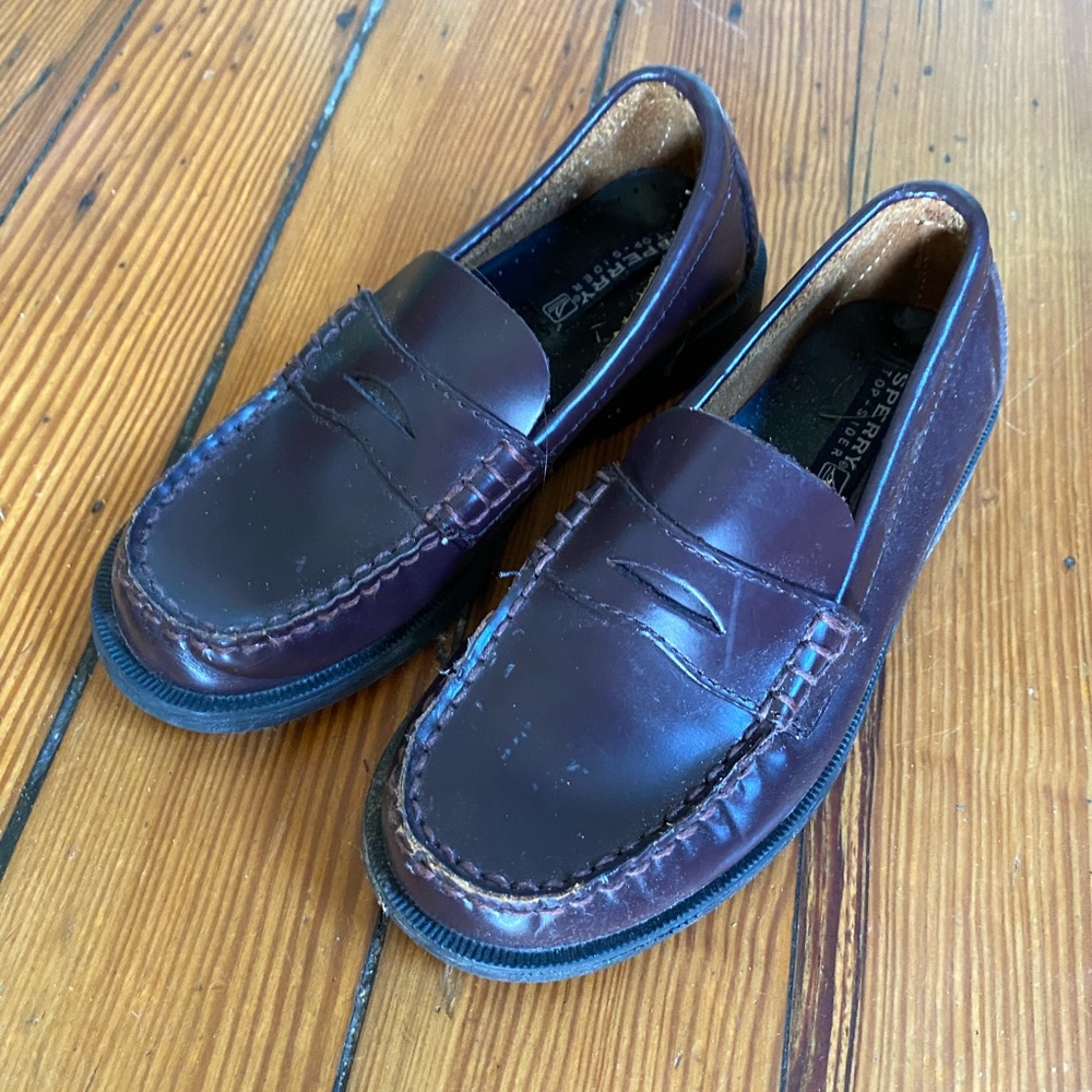 GUC Sperry Top Siders penny loafers brown size T13M